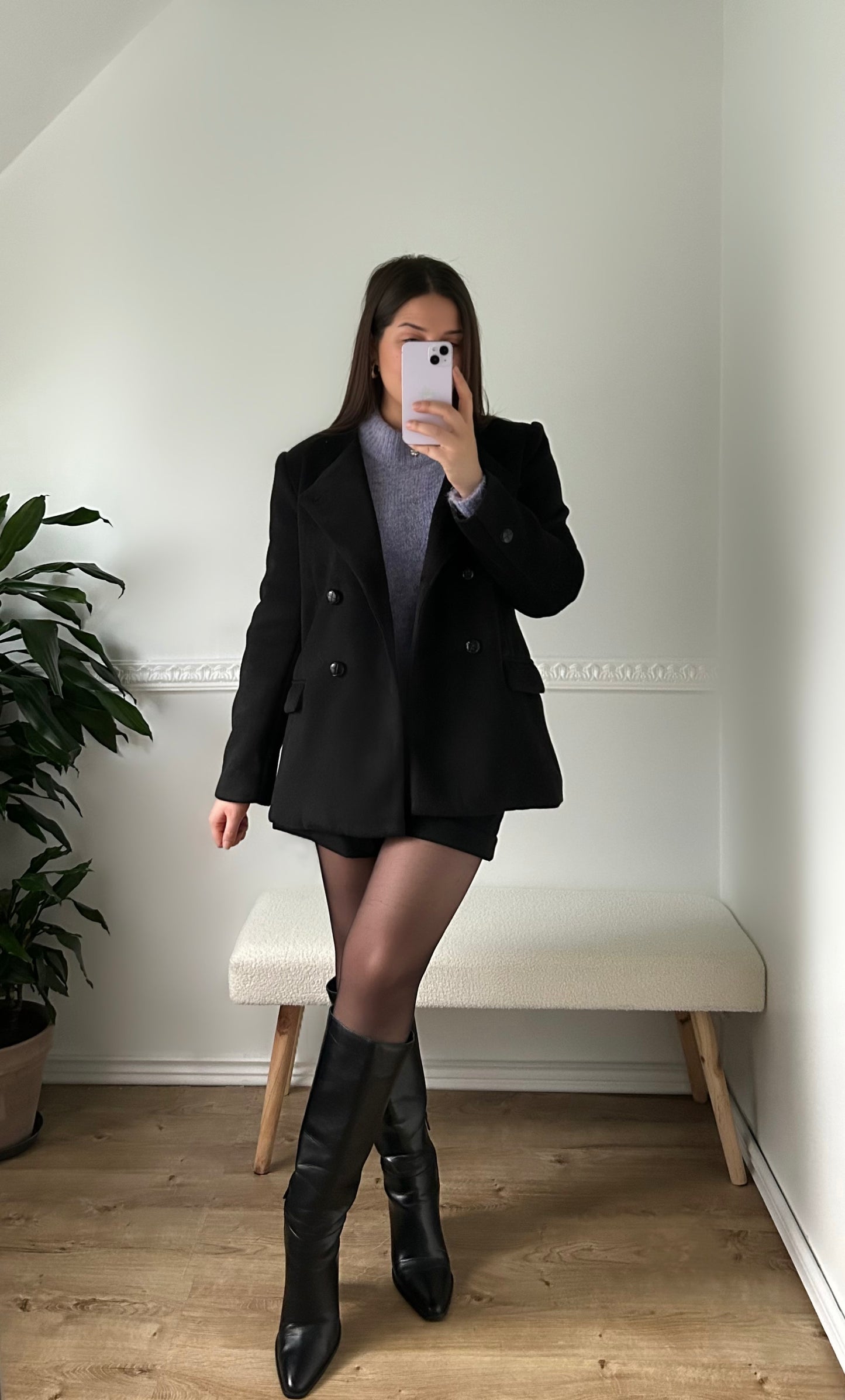 Le Manteau Double Boutonnage Noir