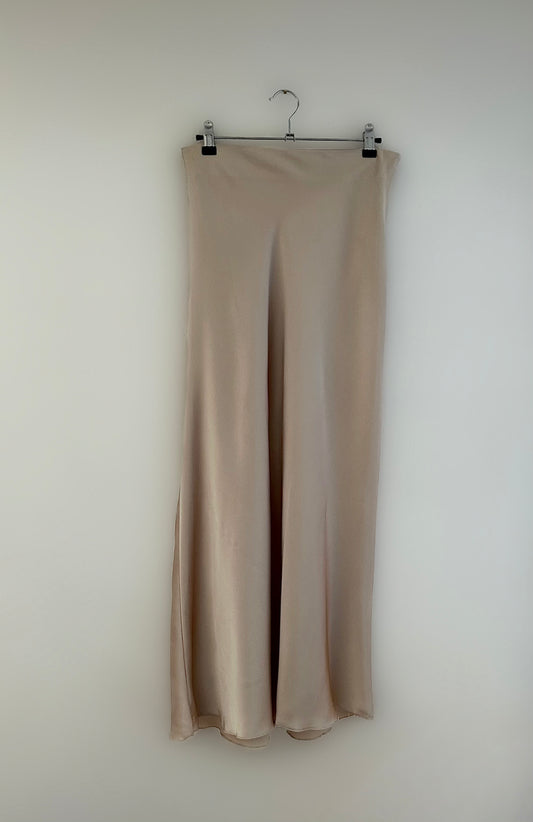 The Long Ivory Satin Skirt