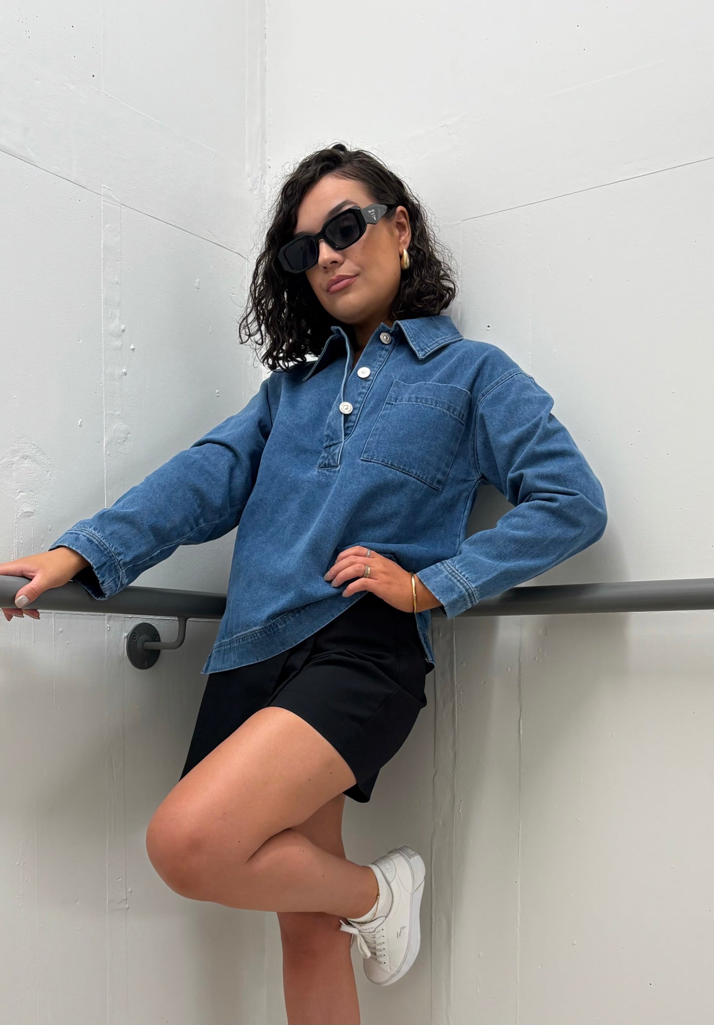 Blouse en jean bleu