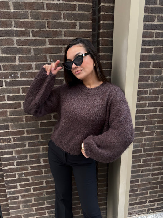 Pull marron tout doux