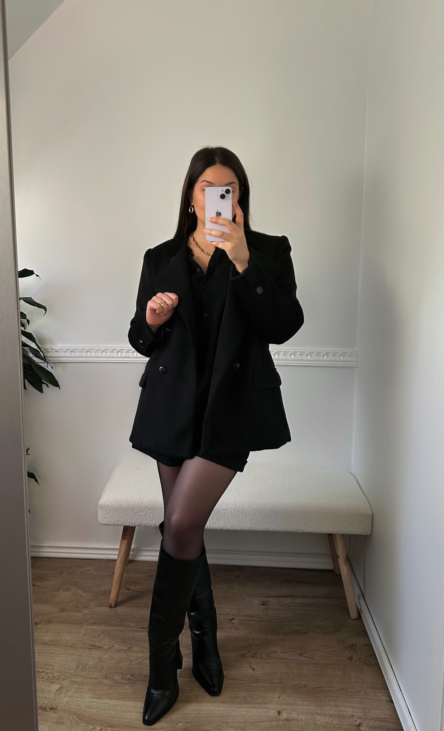 Le Manteau Double Boutonnage Noir