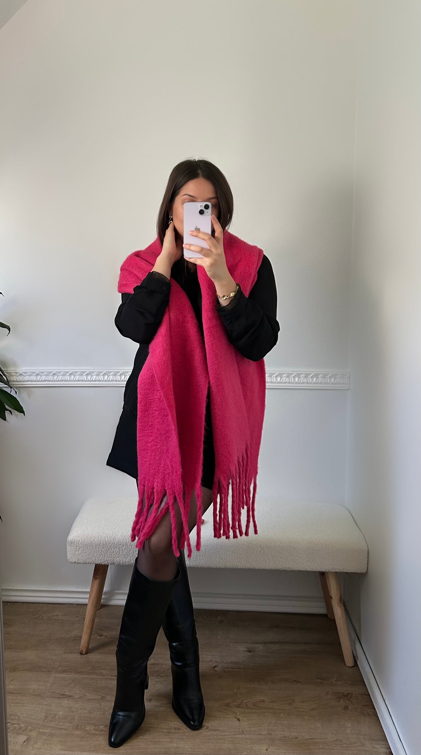 L'écharpe Toute Douce Rose Fuchsia