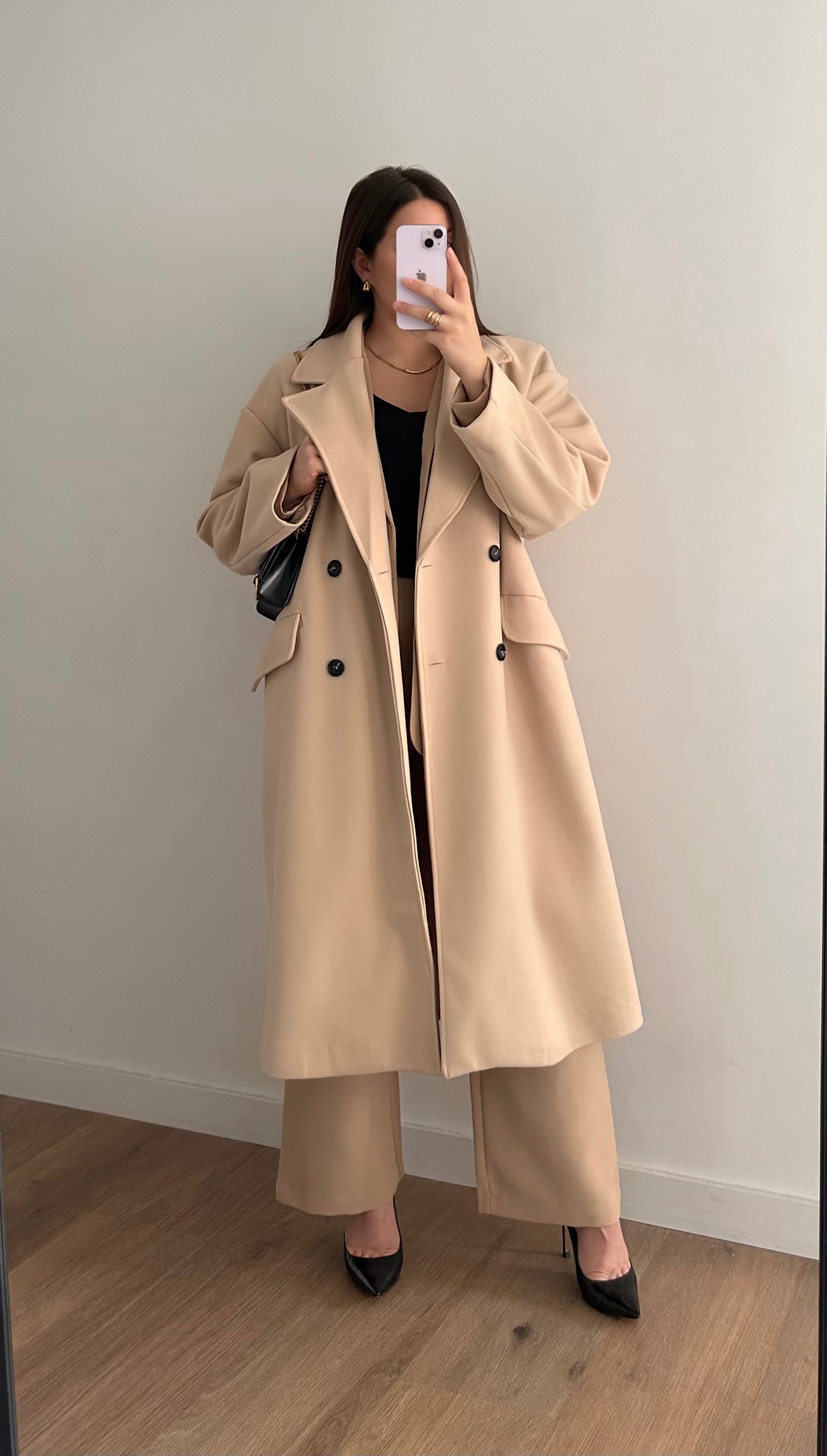 Manteau long shop beige