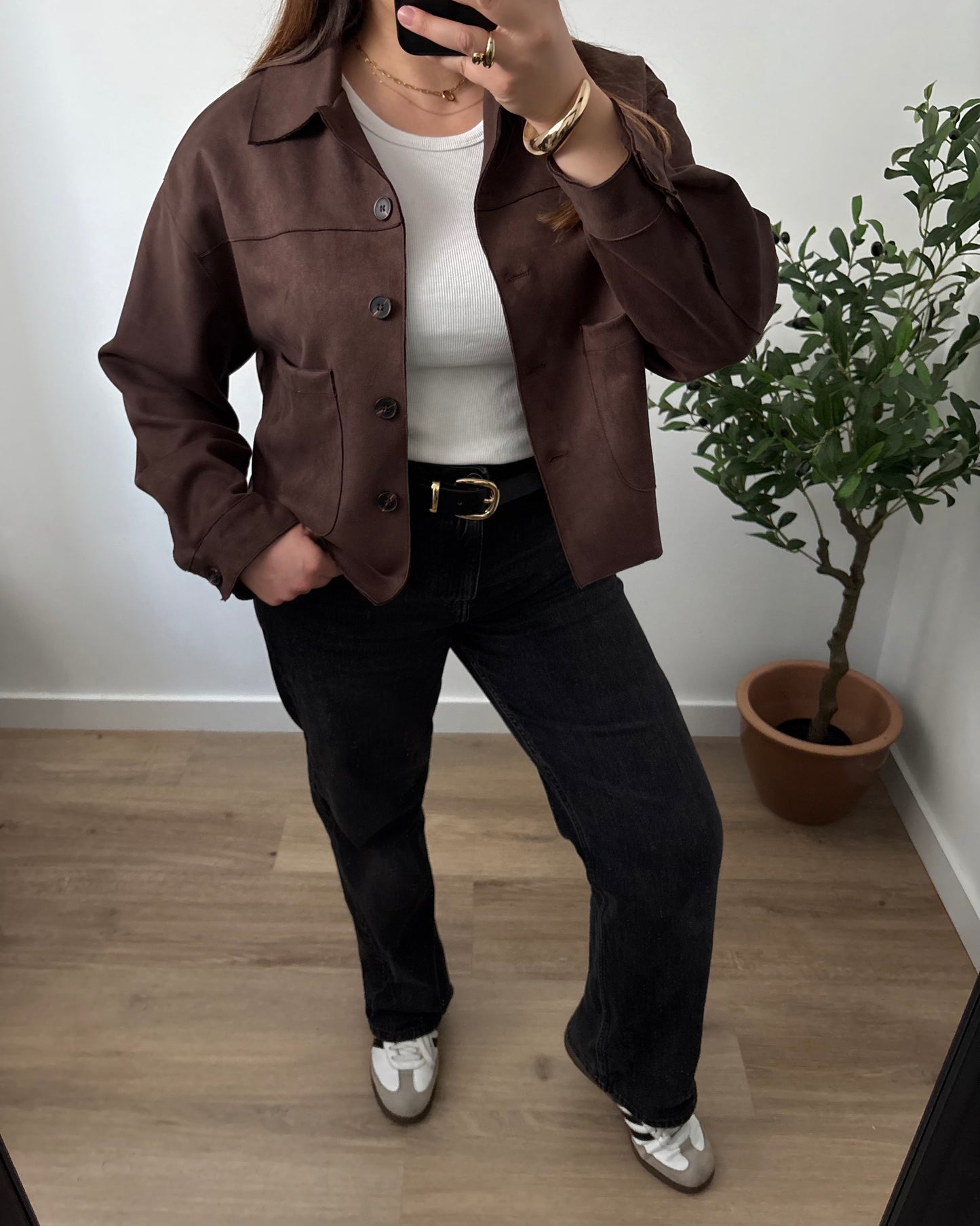 Veste suédine marron
