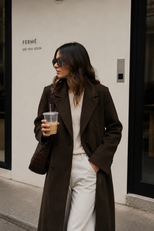 Manteau long marron