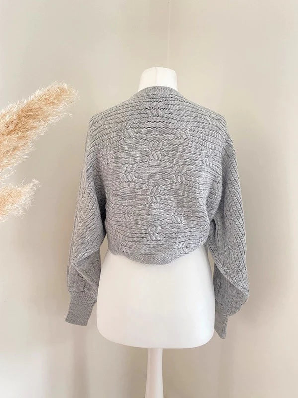 Cardigan gris à nouer