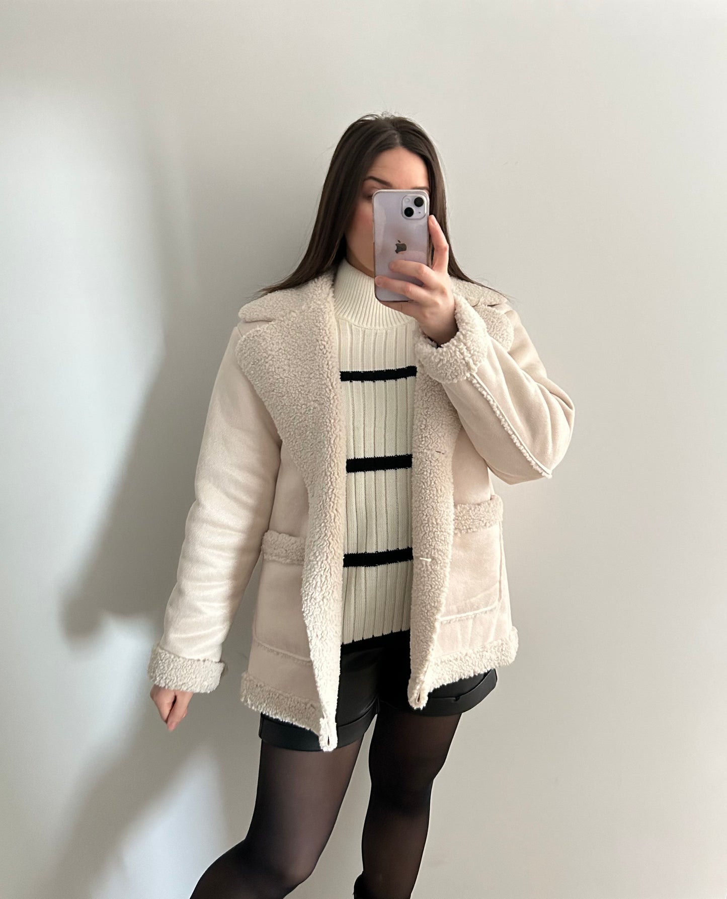Veste peau de mouton crème