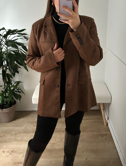 Blazer en Suède Marron Oversize