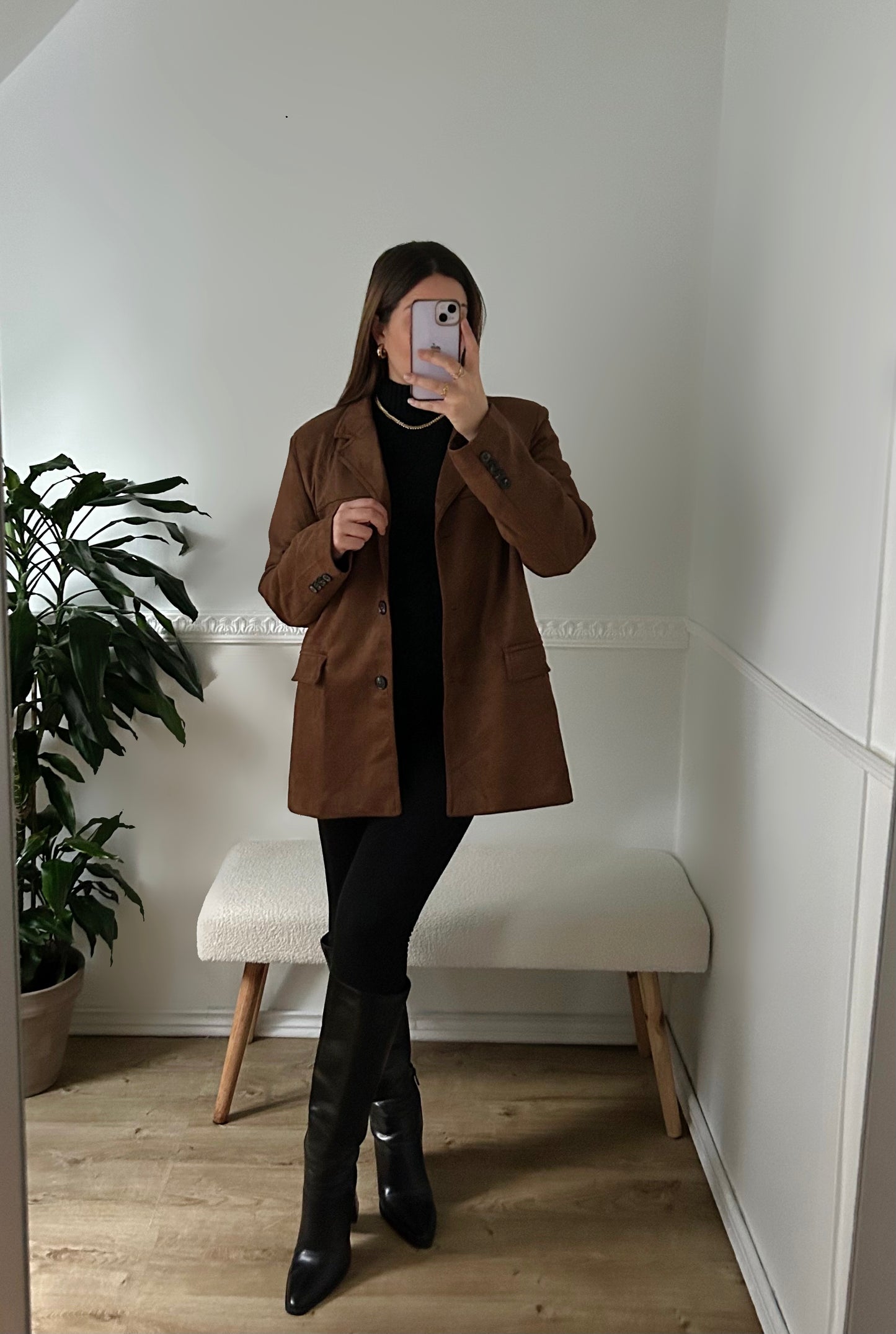 Blazer en Suède Marron Oversize