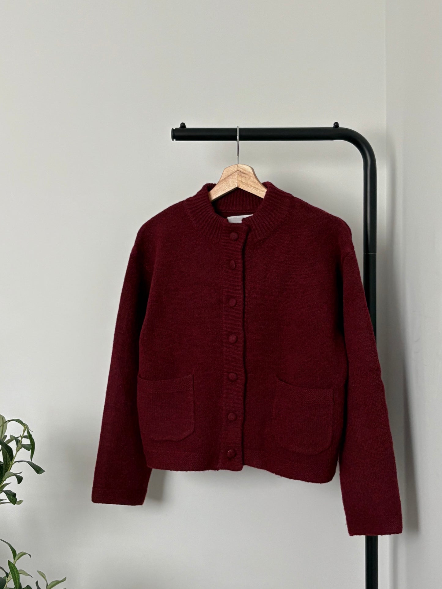 Cardigan en laine bordeaux
