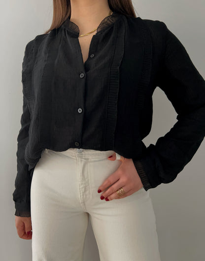 Black Ruffled Blouse