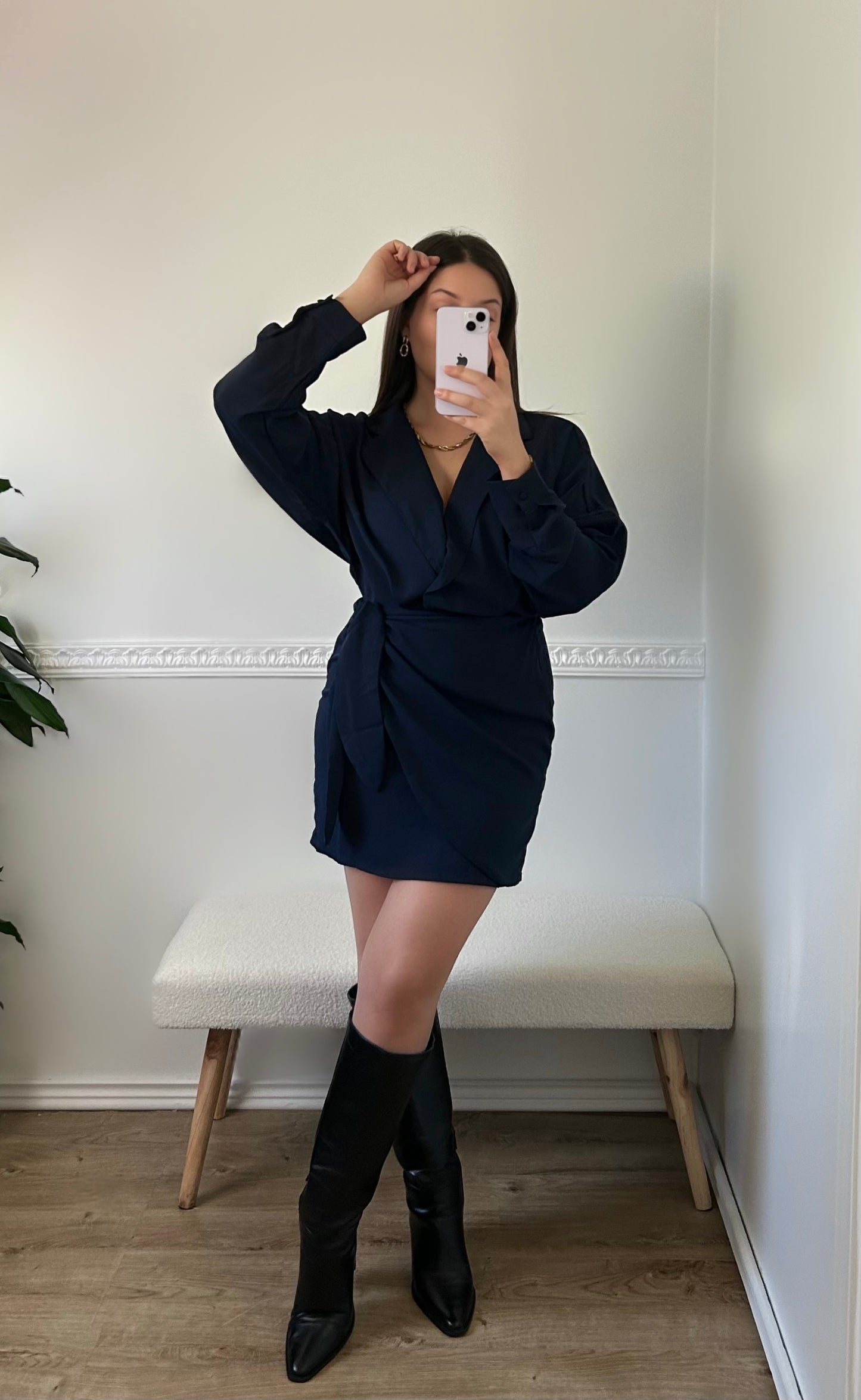 Navy Wrap Dress