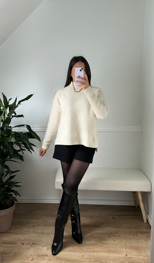 The Ivory Split Sweater