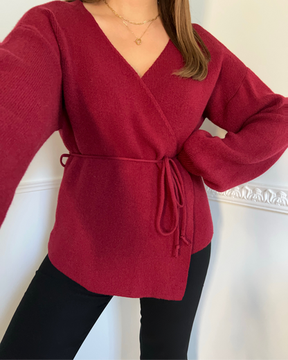 Pull Bordeaux à Nouer