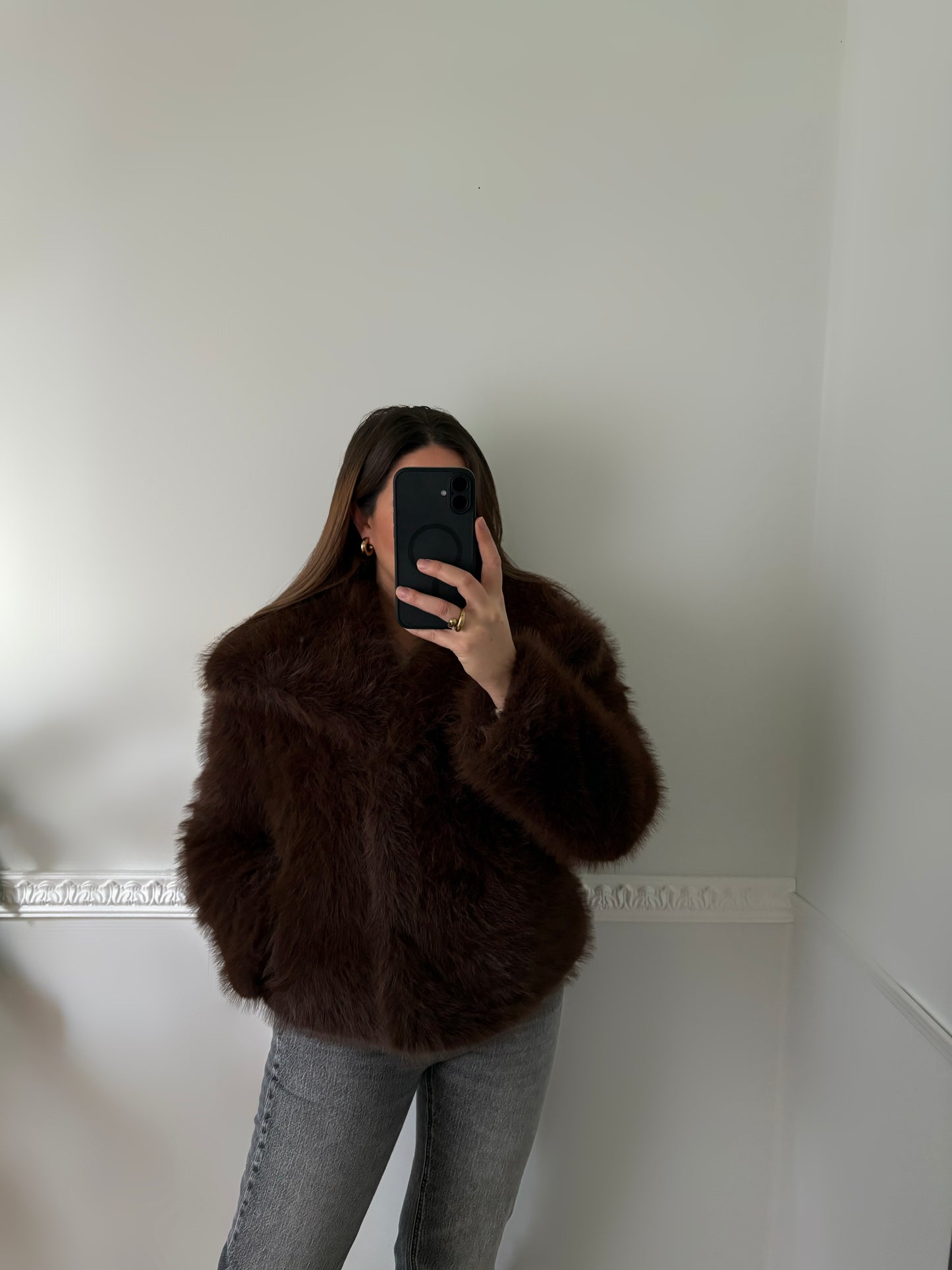 Manteau en fausse Fourrure Marron (Nouveau modèle)