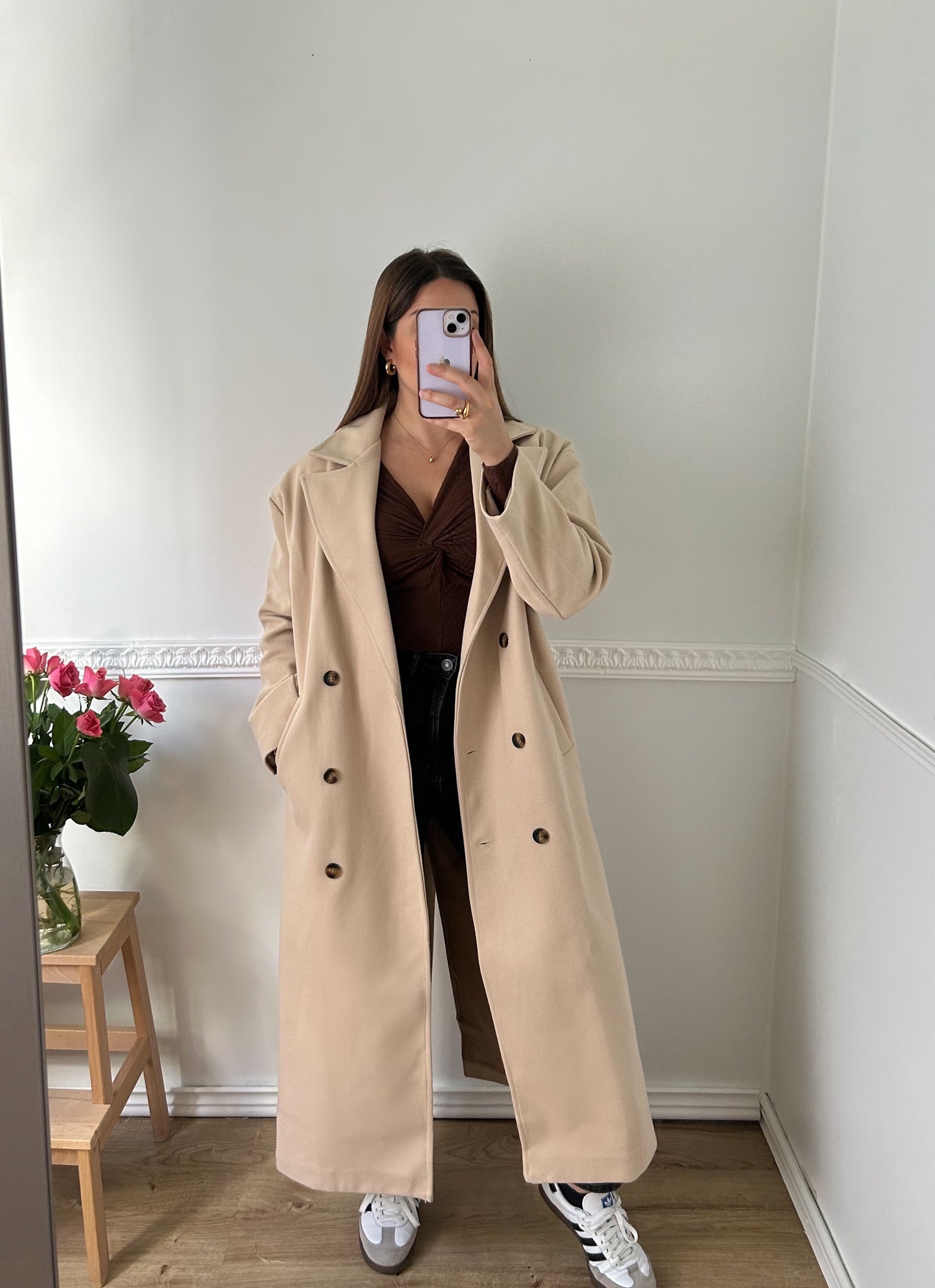 Le Manteau Long Oversize Beige