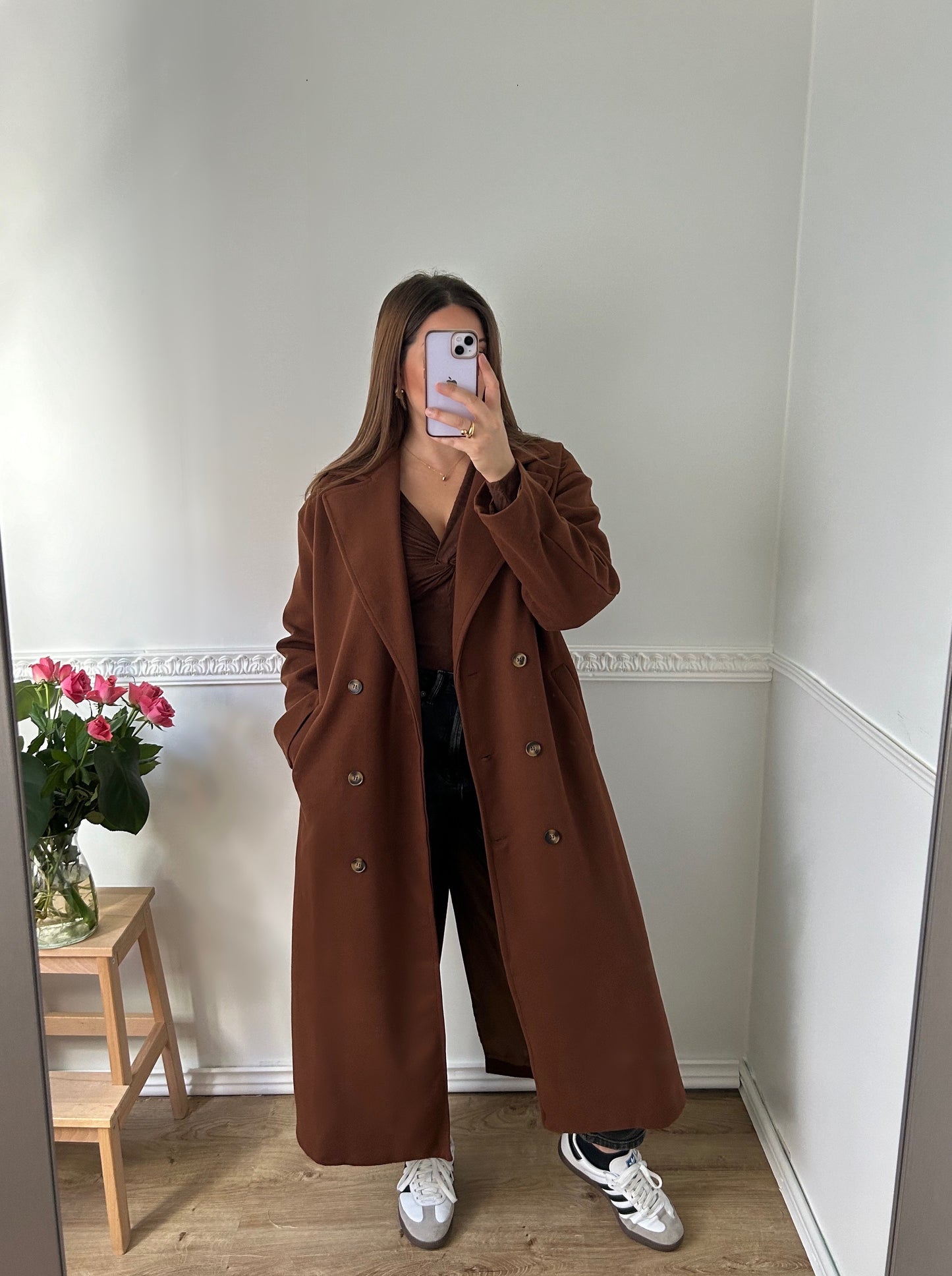 Le Manteau Long Oversize Marron