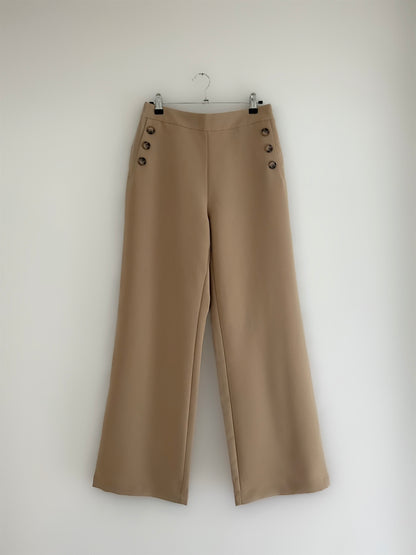 The Camel Buttoned Suit Trousers