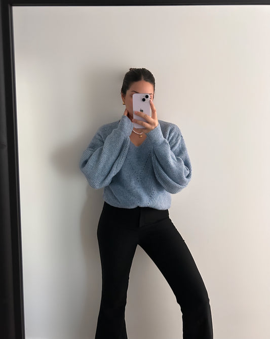 The Blue Pointelle Knit Jumper