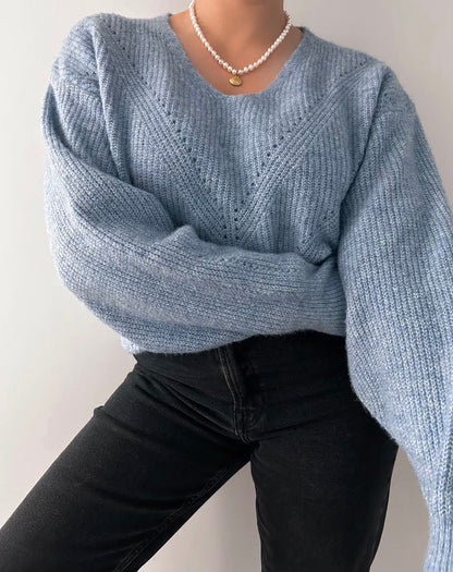 The Blue Pointelle Knit Jumper