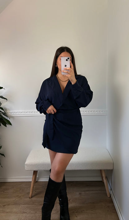 Navy Wrap Dress