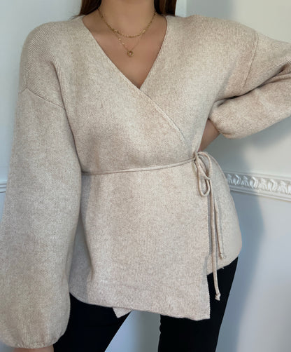 Pull Beige à Nouer