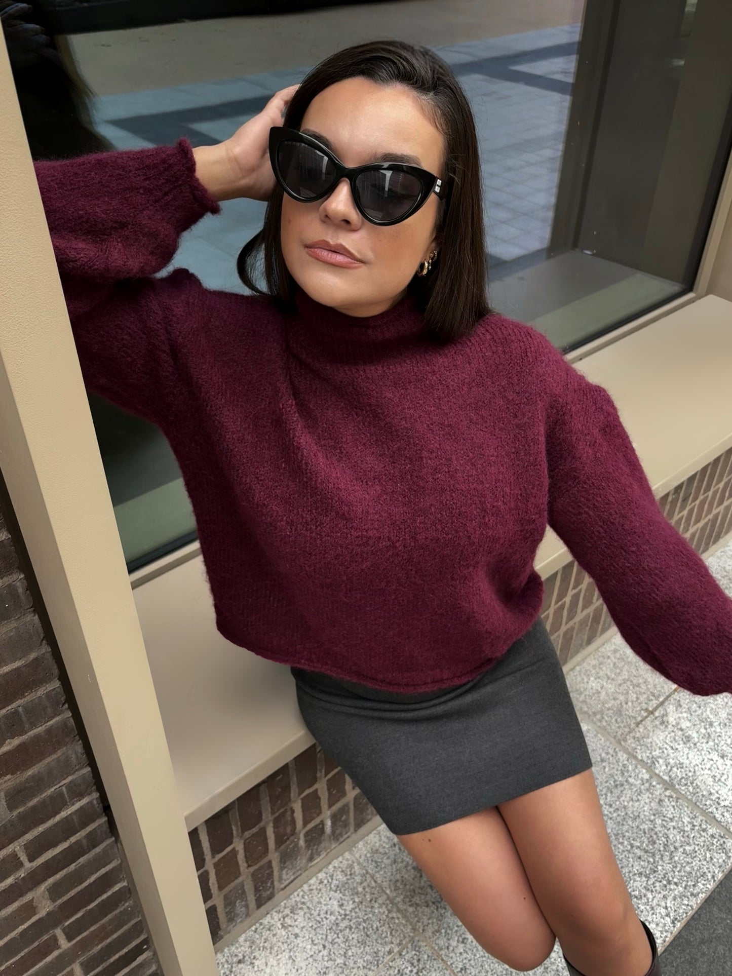 Burgundy wool sweater