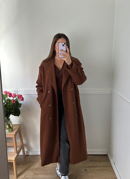 Le Manteau Long Oversize Marron