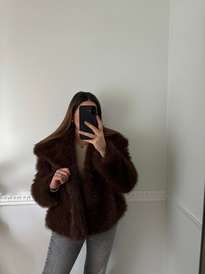 Manteau en fausse Fourrure Marron (Nouveau modèle)