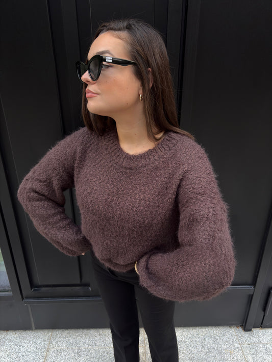 Pull marron tout doux