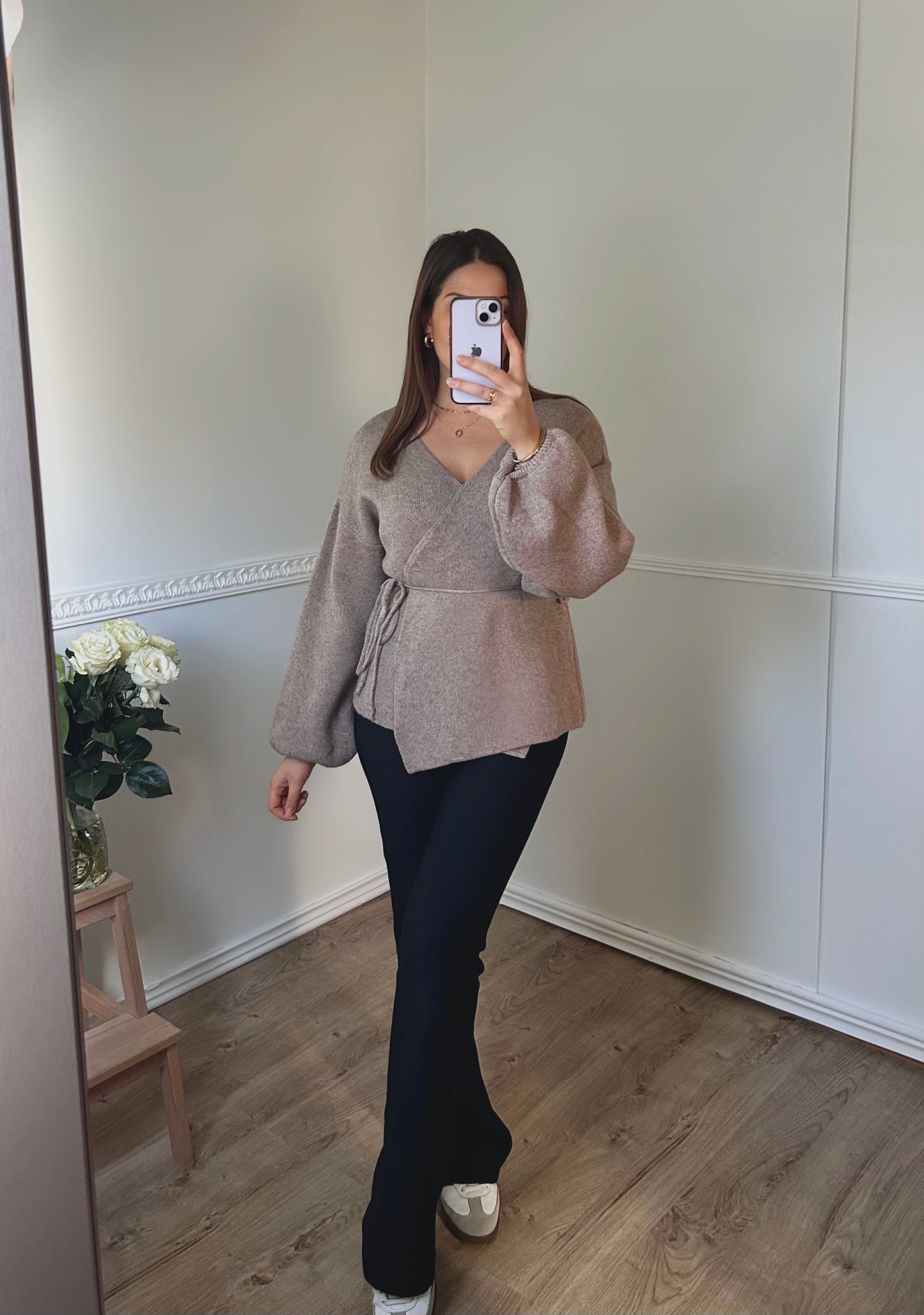 Pull Taupe à Nouer