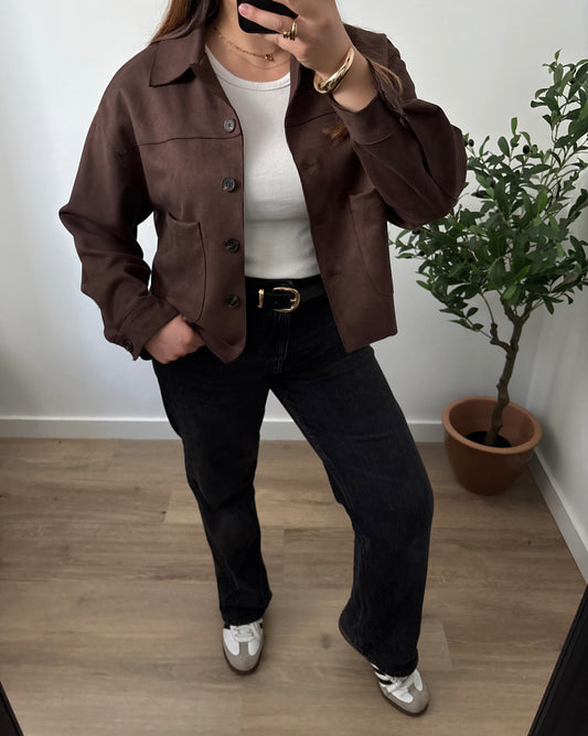 Veste suédine marron