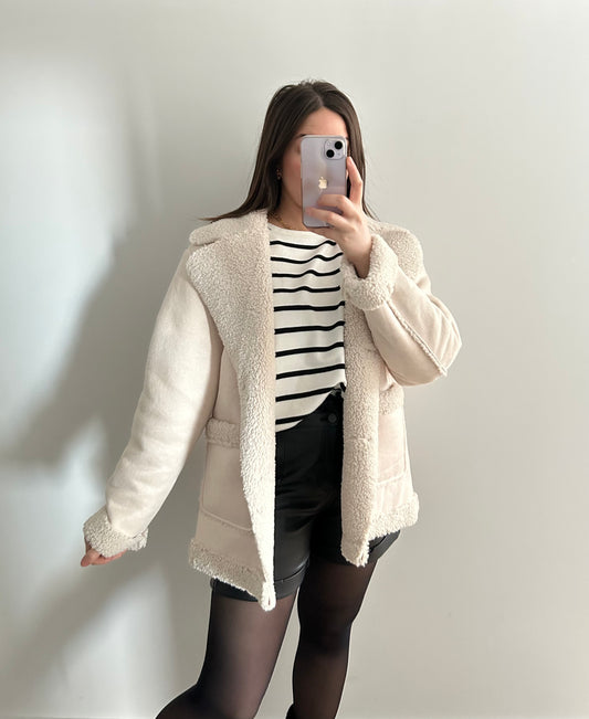 Cream teddy jacket